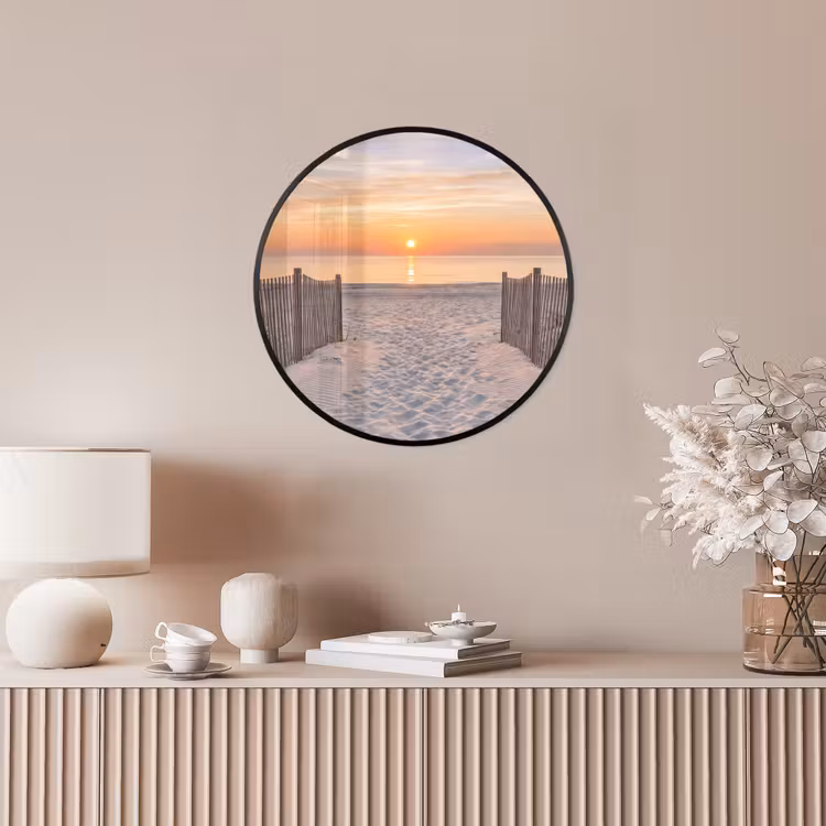 Zonsondergang - Strand - Zand Fotolijst rond zonder passe partout klein -sfeer3