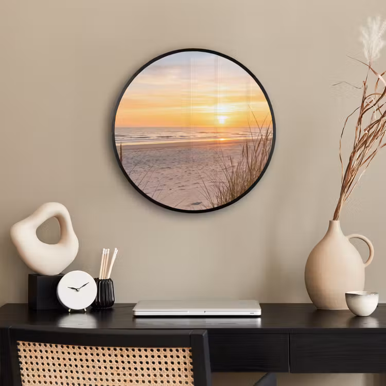 Zonsondergang - Duinen - Zee Fotolijst rond zonder passe partout klein -sfeer1