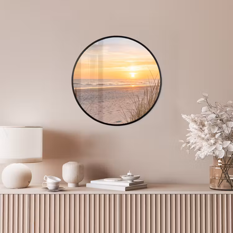 Zonsondergang - Duinen - Zee Fotolijst rond zonder passe partout klein -sfeer3