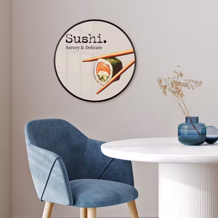 Sushi - Zalm - Rijst - Japans Fotolijst rond zonder passe partout klein -sfeer2