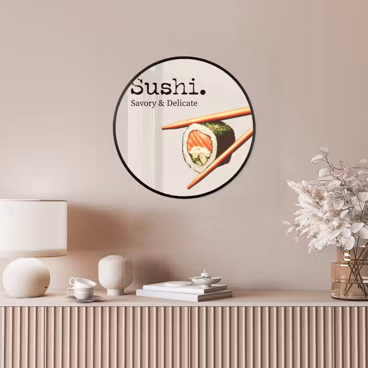 Sushi - Zalm - Rijst - Japans Fotolijst rond zonder passe partout klein -sfeer3