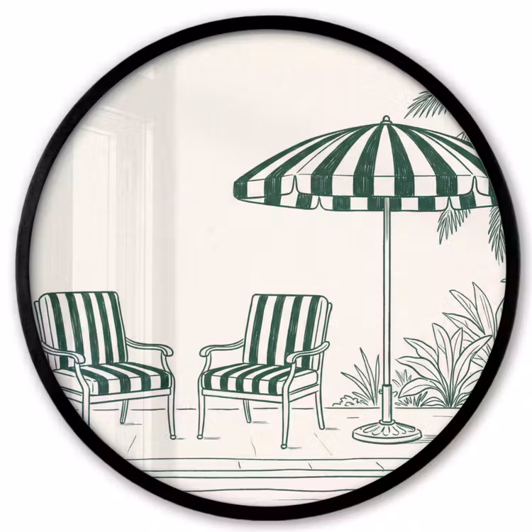 Terras - Illustratie - Groen Fotolijst rond zonder passe partout klein -3d