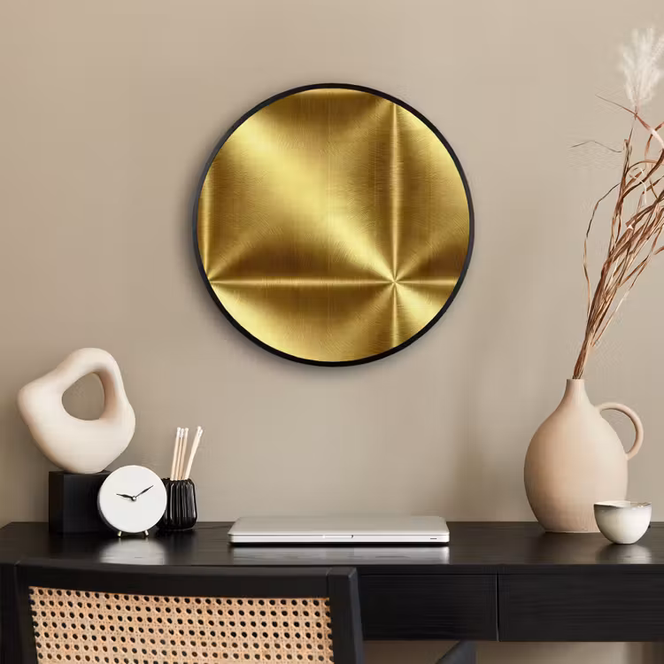 Textuur - Geborsteld Goud - Industrieel - Metallic Fotolijst rond zonder passe partout klein 856 -sfeer1