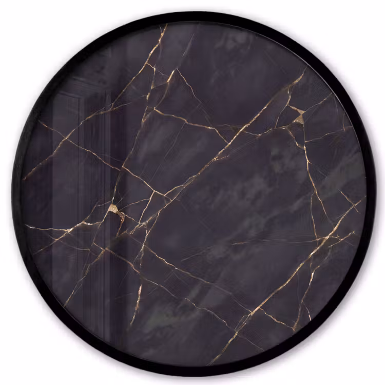 Textuur - Gouden lijnen - Abstract - Modern - Zwart Fotolijst rond zonder passe partout klein -3d