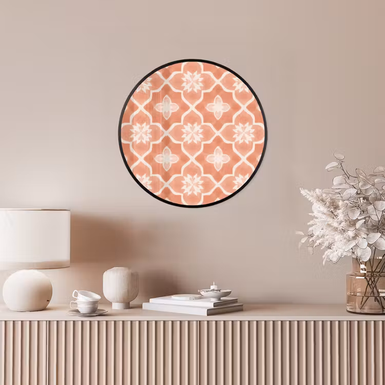 Tegelpatroon - Arabesk - Vintage - Terracotta Fotolijst rond zonder passe partout klein 856 -sfeer3