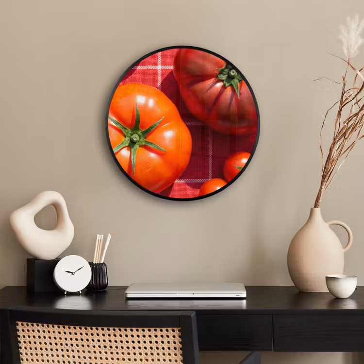 Photo Frame Round - Tomato - Red - Food - Tomaat - Rood - Eten Fotolijst rond zonder passe partout klein