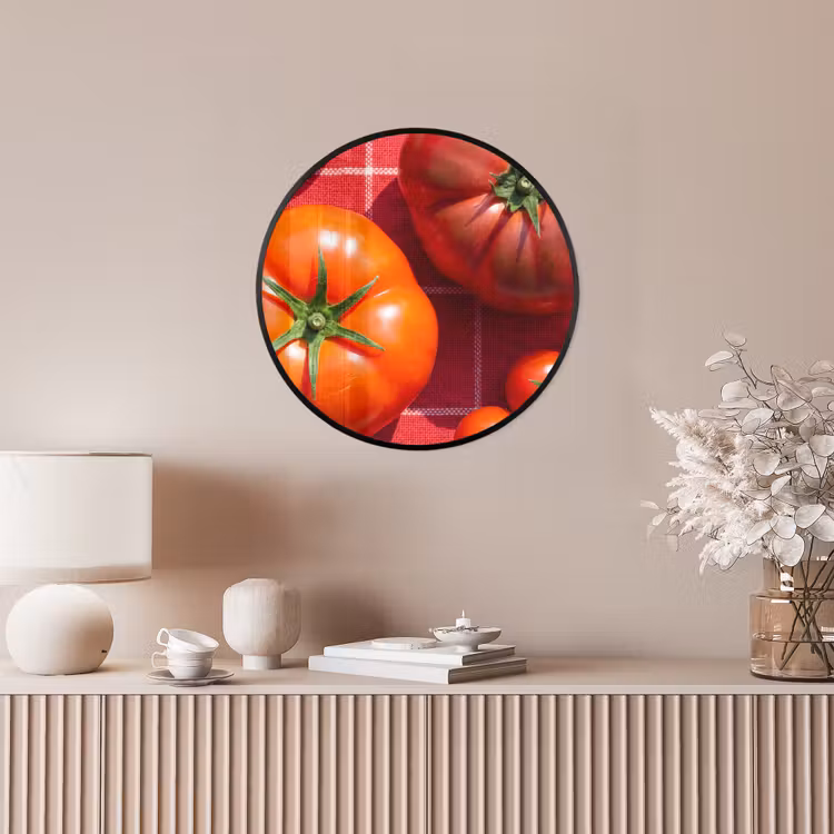 Photo Frame Round - Tomato - Red - Food - Tomaat - Rood - Eten Fotolijst rond zonder passe partout klein
