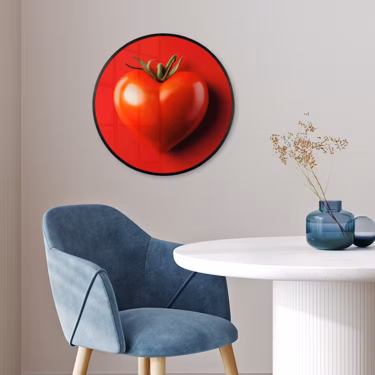 Tomaat - Rood - Hart Fotolijst rond zonder passe partout klein -sfeer2
