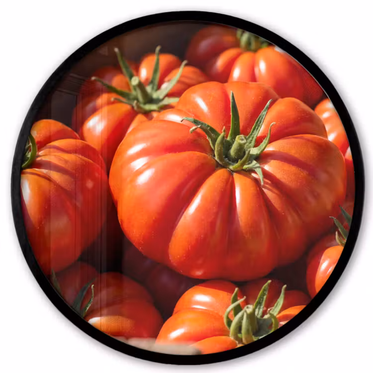 Photo Frame Round - Tomato - Wooden - Crate - Tomaat - Houten - Kist Fotolijst rond zonder passe partout klein