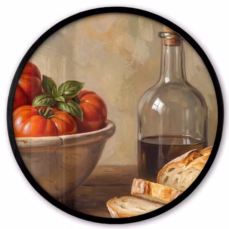 Photo Frame Round - Tomatoes - Bowl - Food - Tomaten - Kom - Eten Fotolijst rond zonder passe partout klein