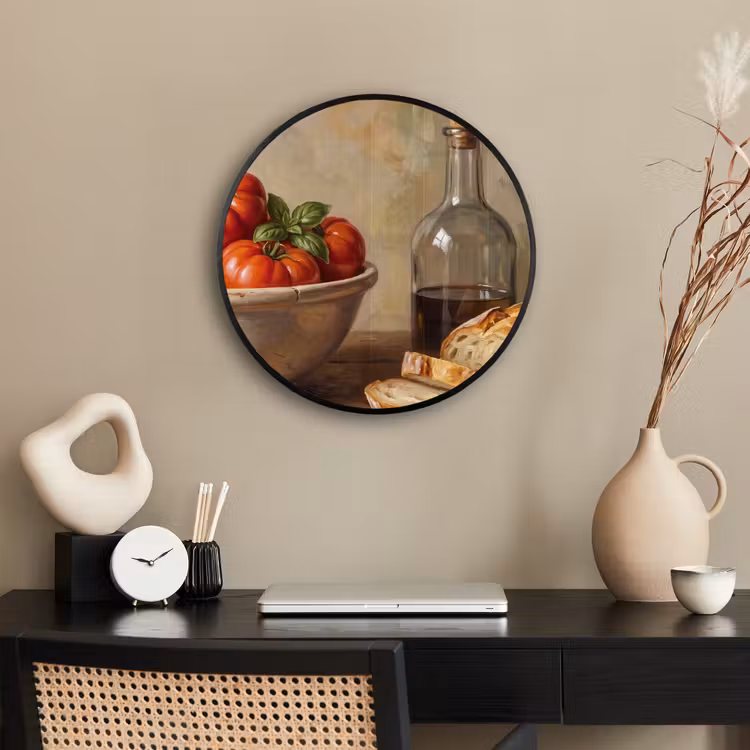 Photo Frame Round - Tomatoes - Bowl - Food - Tomaten - Kom - Eten Fotolijst rond zonder passe partout klein