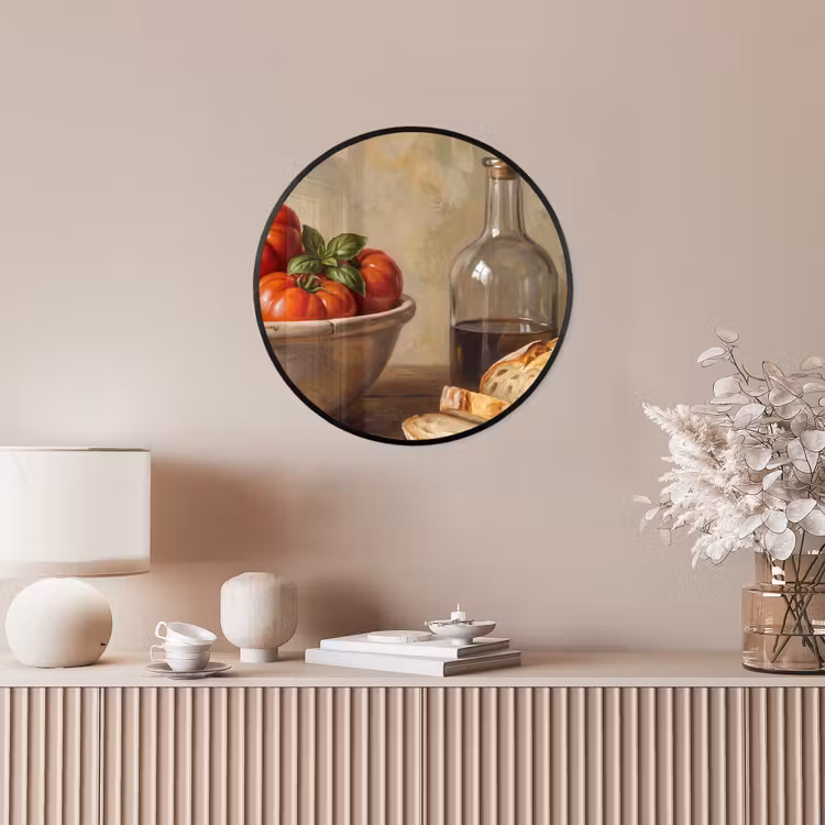 Photo Frame Round - Tomatoes - Bowl - Food - Tomaten - Kom - Eten Fotolijst rond zonder passe partout klein