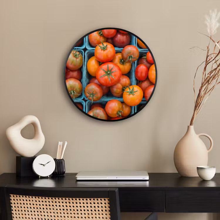 Photo Frame Round - Tomatoes - Food - Colorful - Tomaten - Eten - Kleurrijk Fotolijst rond zonder passe partout klein