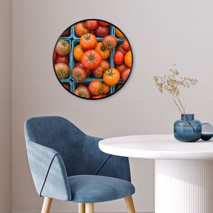 Photo Frame Round - Tomatoes - Food - Colorful - Tomaten - Eten - Kleurrijk Fotolijst rond zonder passe partout klein