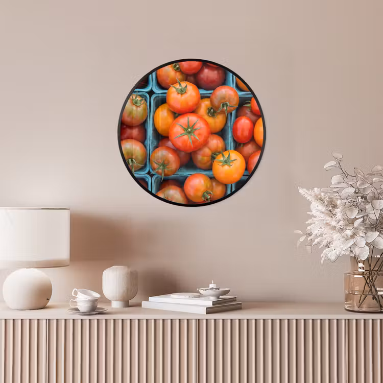 Photo Frame Round - Tomatoes - Food - Colorful - Tomaten - Eten - Kleurrijk Fotolijst rond zonder passe partout klein
