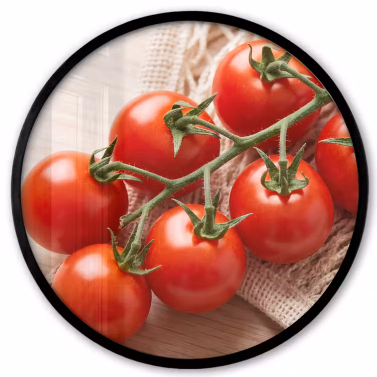 Photo Frame Round - Tomatoes - Fresh - Food - Tomaten - Vers - Eten Fotolijst rond zonder passe partout klein
