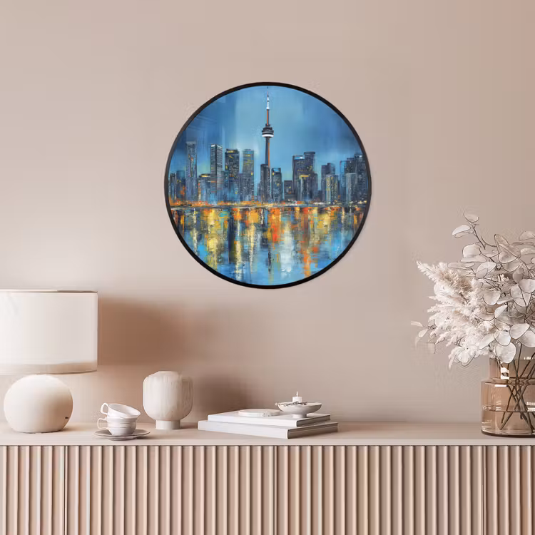 Skyline Toronto - Water - Stadslichten - Toren Fotolijst rond zonder passe partout klein -sfeer3