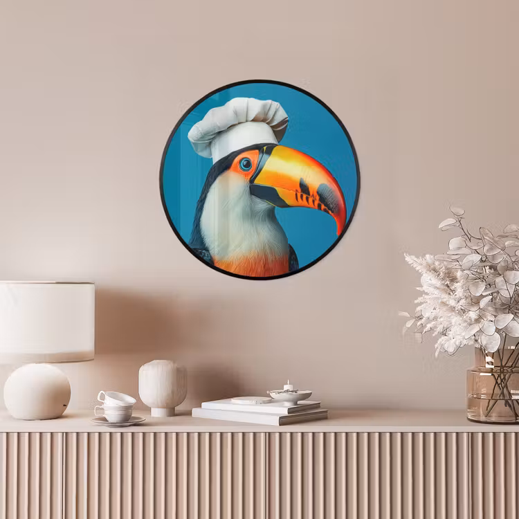 Toekan - Papegaai - Vogel - Koksmuts Fotolijst rond zonder passe partout klein -sfeer3