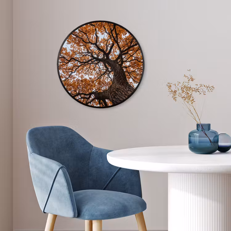 Boom - Bladerdak - Herfst - Oranje - Sfeervol Fotolijst rond zonder passe partout klein -sfeer2