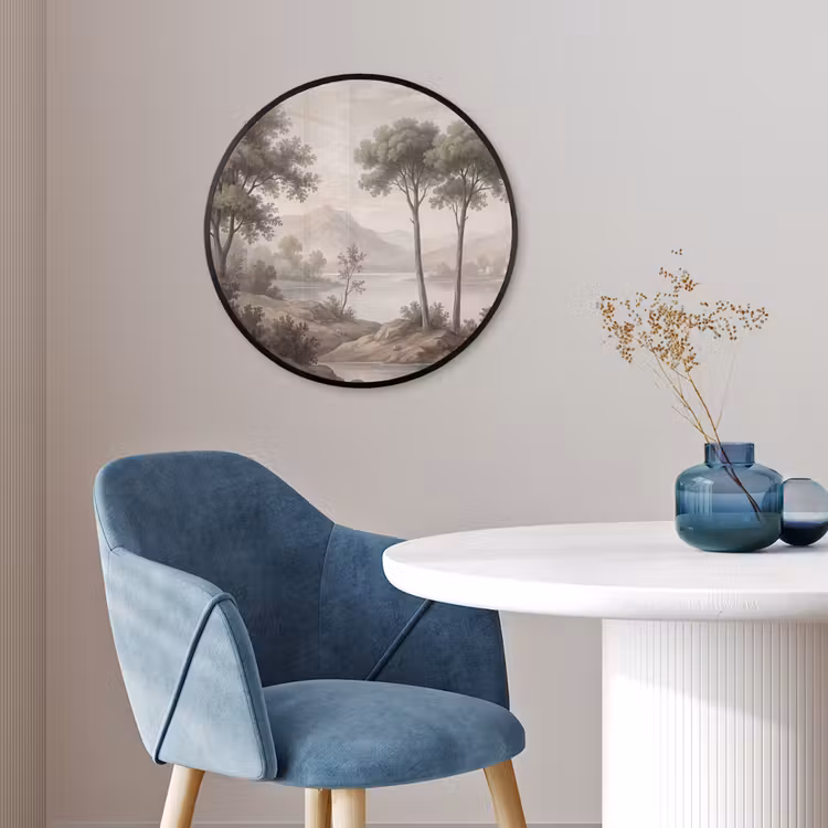 Bomen - Meer - Bergen - Illustratie Fotolijst rond zonder passe partout klein -sfeer2