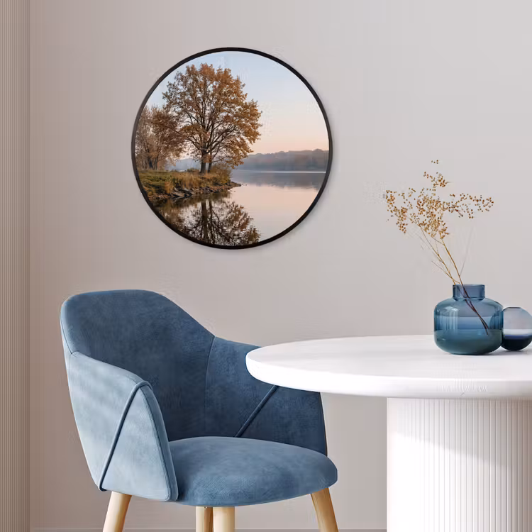 Bomen - Reflectie - Water - Zonsopgang - Serene Fotolijst rond zonder passe partout klein -sfeer2