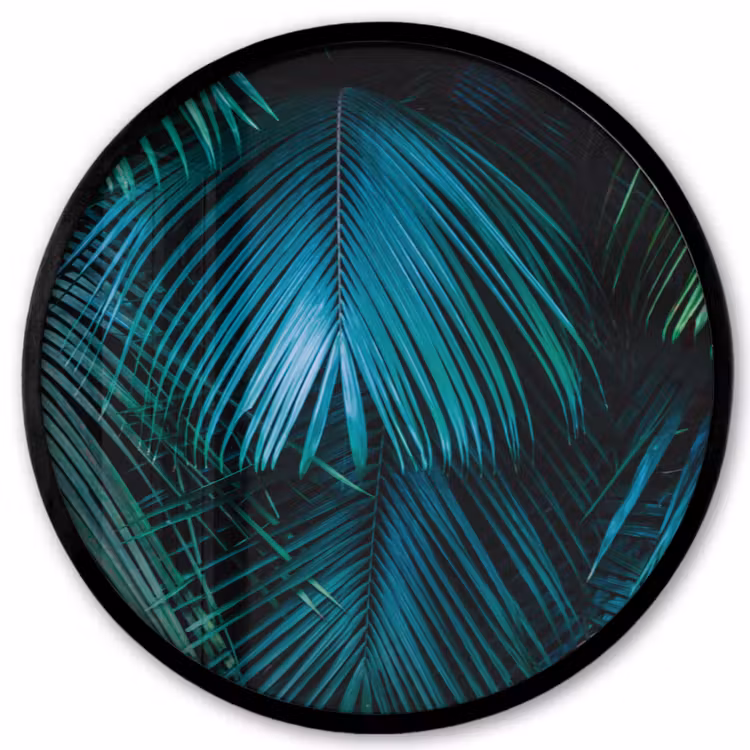 Tropical - Jungle - Bladeren - Groen Fotolijst rond zonder passe partout klein -3d