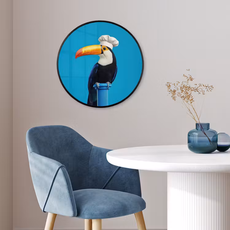 Tucan - Sokkel - Vogel - Koksmuts Fotolijst rond zonder passe partout klein -sfeer2