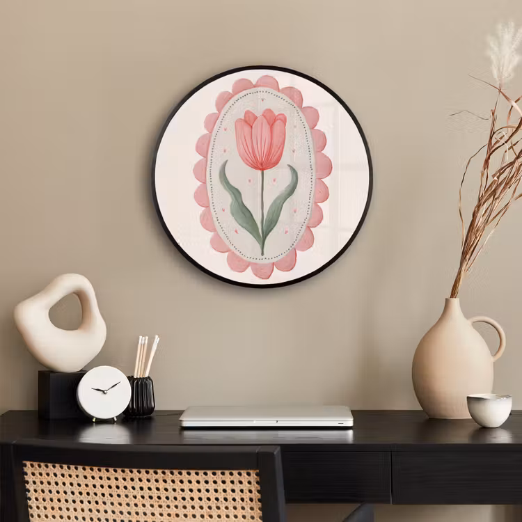 Tulp - Lijst - Ovaal - Illustratie Fotolijst rond zonder passe partout klein -sfeer1