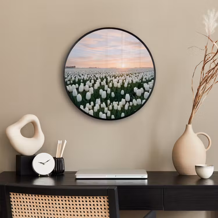 Tulpen - Landschap - Wit Fotolijst rond zonder passe partout klein -sfeer1