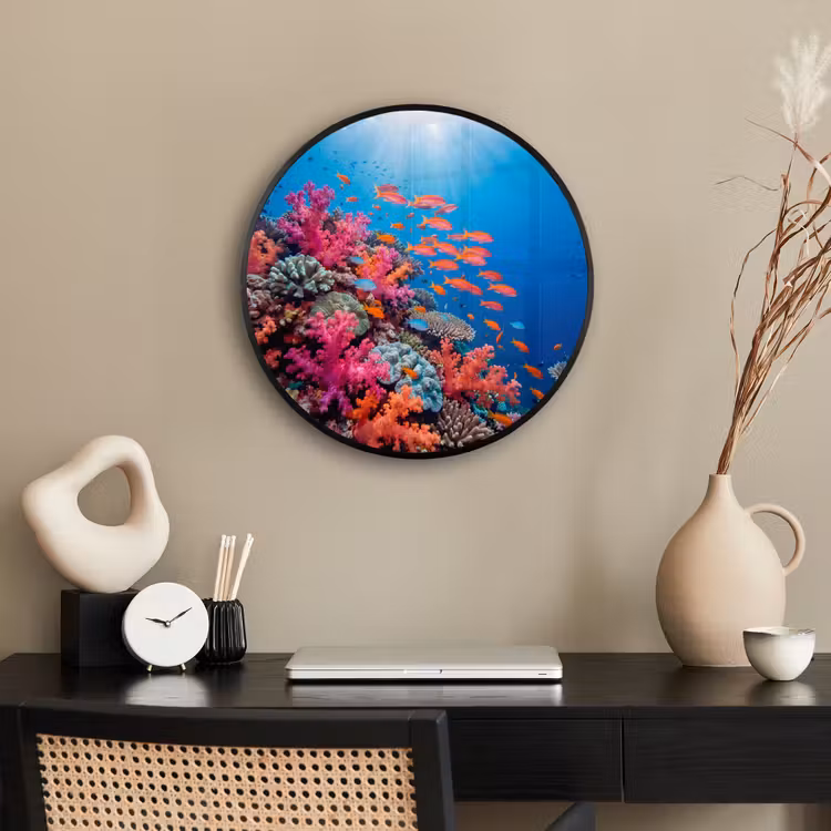 Onderwater - Koraalrif - Vissen - Oceaan - Natuur Fotolijst rond zonder passe partout klein -sfeer1