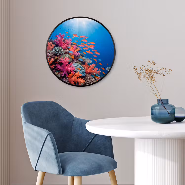 Onderwater - Koraalrif - Vissen - Oceaan - Natuur Fotolijst rond zonder passe partout klein -sfeer2
