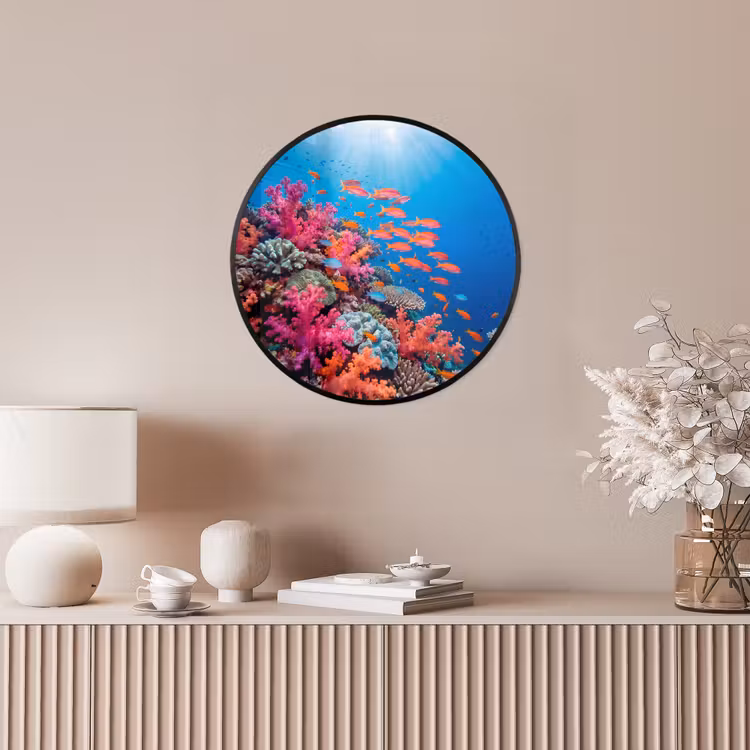 Onderwater - Koraalrif - Vissen - Oceaan - Natuur Fotolijst rond zonder passe partout klein -sfeer3