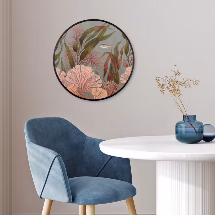 Onderwater - Planten - Vis - Vintage - Groen Fotolijst rond zonder passe partout klein -sfeer2