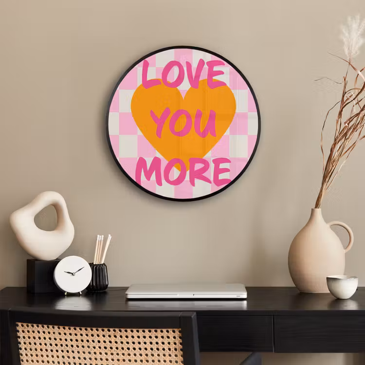 Valentijn - Love - Roze - Oranje Fotolijst rond zonder passe partout klein -sfeer1