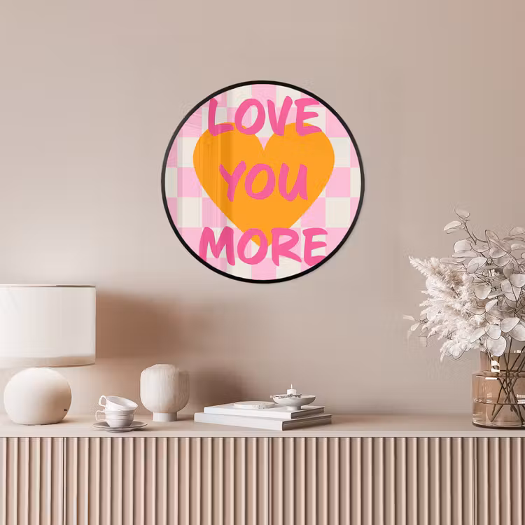 Valentijn - Love - Roze - Oranje Fotolijst rond zonder passe partout klein -sfeer3