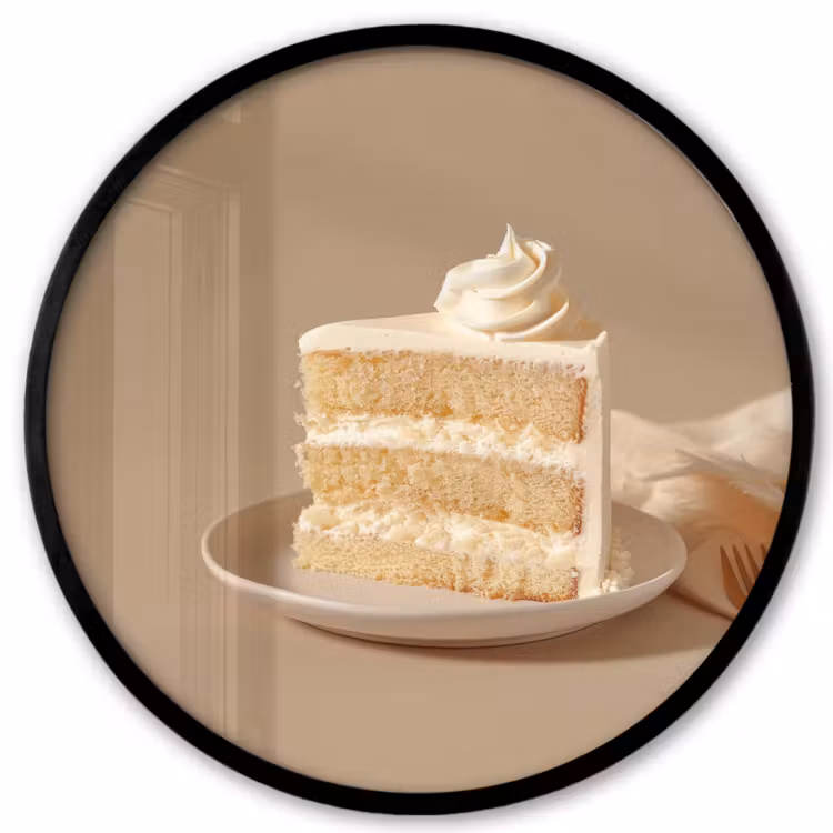 Vanilletaart - Cake - Romig Fotolijst rond zonder passe partout klein -3d