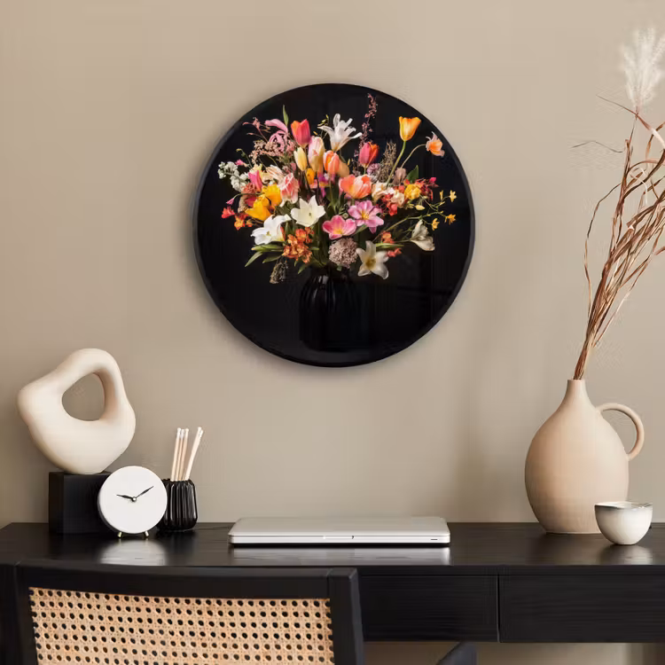 Vaas - Bloemen - Tulpen Fotolijst rond zonder passe partout klein -sfeer1