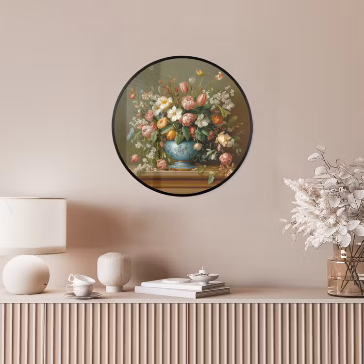 Vaas - Pastel - Kleuren - Bloemen Fotolijst rond zonder passe partout klein -sfeer3