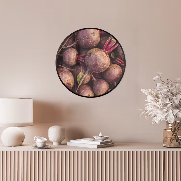 Photo Frame Round - Vegetable - Red - Natural - Groente - Rood - Natuur Fotolijst rond zonder passe partout klein