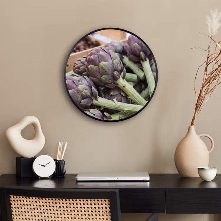 Photo Frame Round - Vegetables - Market - Fresh - Groenten - Markt - Vers Fotolijst rond zonder passe partout klein
