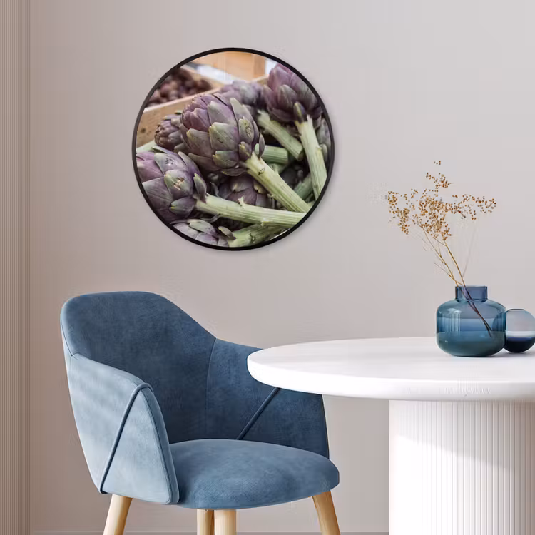 Photo Frame Round - Vegetables - Market - Fresh - Groenten - Markt - Vers Fotolijst rond zonder passe partout klein