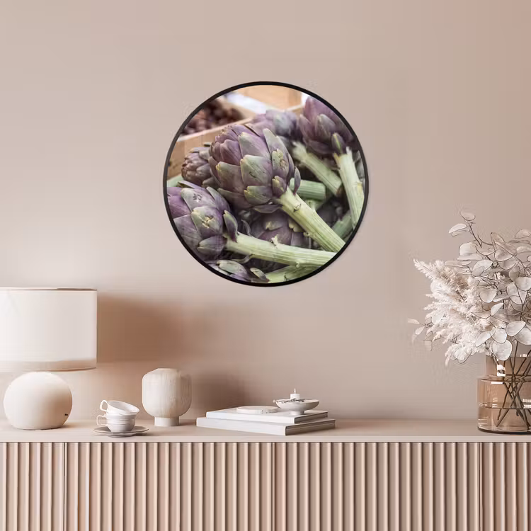 Photo Frame Round - Vegetables - Market - Fresh - Groenten - Markt - Vers Fotolijst rond zonder passe partout klein