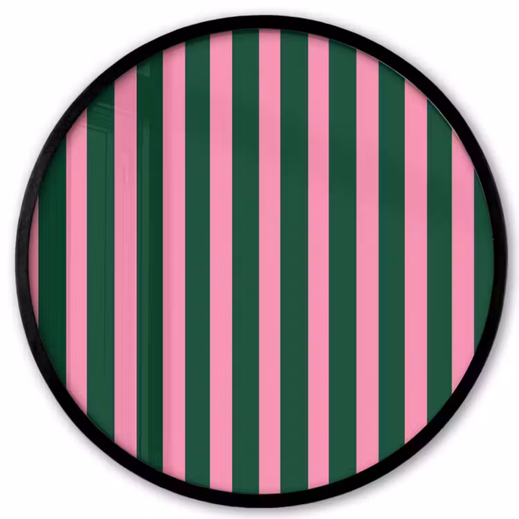 Verticale strepen - Groen - Roze Fotolijst rond zonder passe partout klein 856 -3d