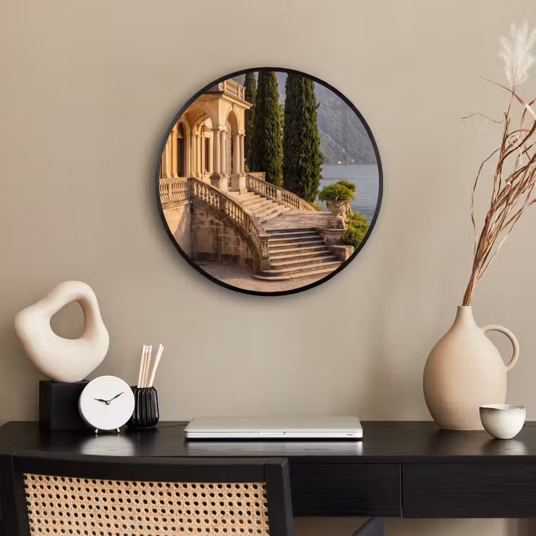 Photo Frame Round - Villa - Water - Stairs - Villa - water -trappen Fotolijst rond zonder passe partout klein