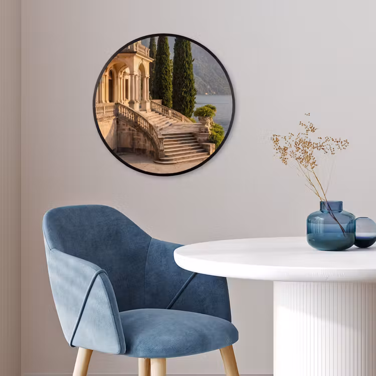 Photo Frame Round - Villa - Water - Stairs - Villa - water -trappen Fotolijst rond zonder passe partout klein