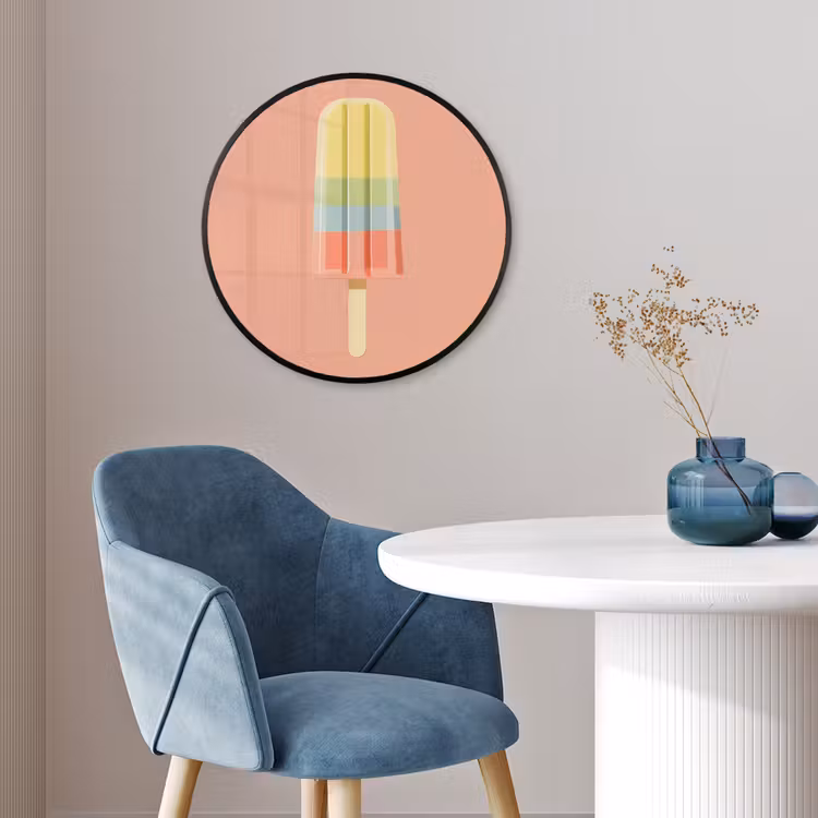 Waterijsje - Pasteltinten - Minimalistisch Fotolijst rond zonder passe partout klein -sfeer2