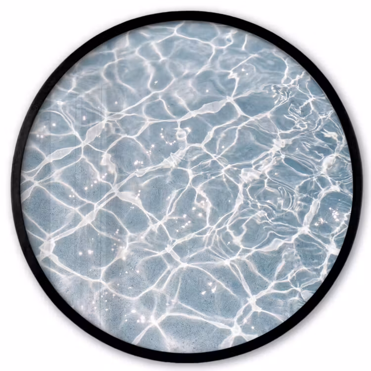 Water - Reflectie - Zonlicht Fotolijst rond zonder passe partout klein -3d