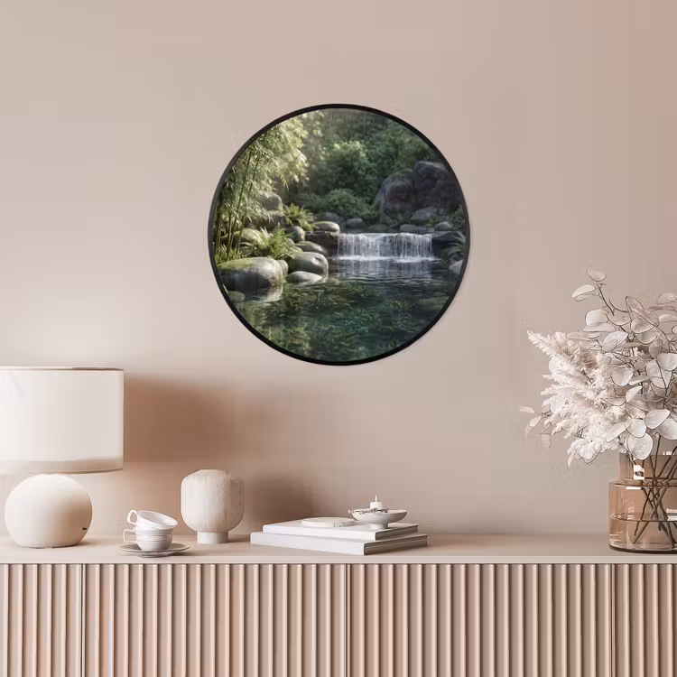 Beek - Waterval - Natuur - Groen Fotolijst rond zonder passe partout klein -sfeer3