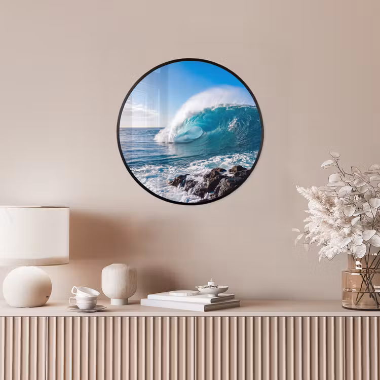 Golf - Oceaan - Brekend - Water - Blauw Fotolijst rond zonder passe partout klein -sfeer3
