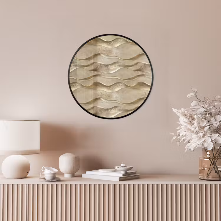 Golven - Patroon - Goud Fotolijst rond zonder passe partout klein 856 -sfeer3